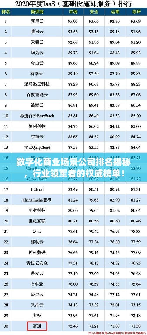 數(shù)字化商業(yè)場(chǎng)景公司排名揭秘，行業(yè)領(lǐng)軍者的權(quán)威榜單！
