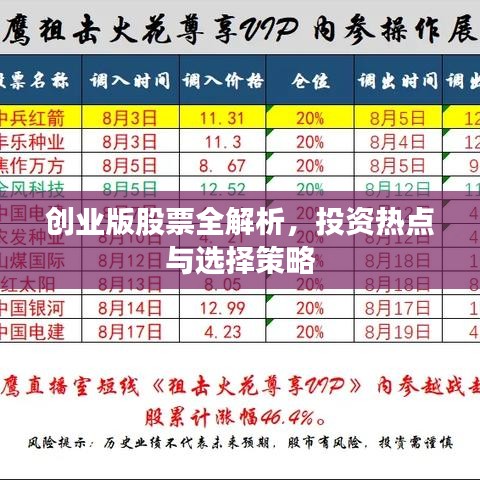 創(chuàng)業(yè)版股票全解析，投資熱點(diǎn)與選擇策略