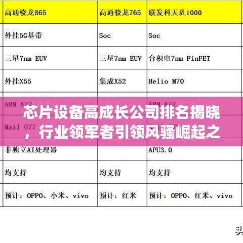 芯片設(shè)備高成長(zhǎng)公司排名揭曉，行業(yè)領(lǐng)軍者引領(lǐng)風(fēng)騷崛起之路揭秘