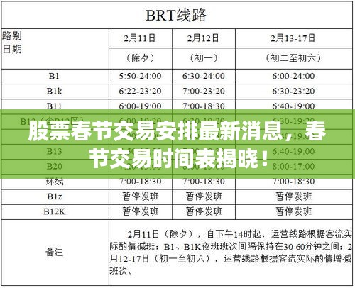 股票春節(jié)交易安排最新消息，春節(jié)交易時(shí)間表揭曉！