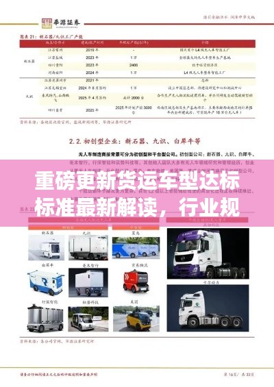 重磅更新貨運(yùn)車型達(dá)標(biāo)標(biāo)準(zhǔn)最新解讀，行業(yè)規(guī)范升級(jí)，引領(lǐng)物流新篇章！