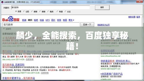 麟少，全能搜索，百度獨(dú)享秘籍！