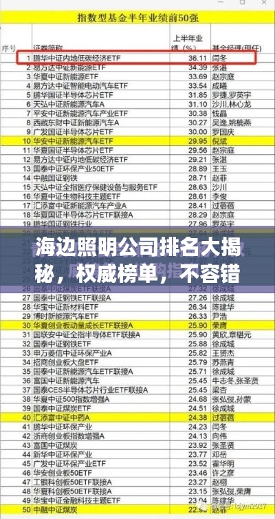 海邊照明公司排名大揭秘，權(quán)威榜單，不容錯過！